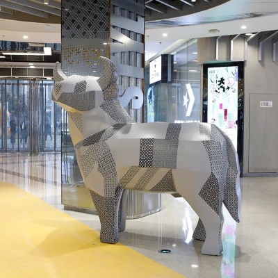 玻璃钢动物雕塑切面抽象狗摆件
