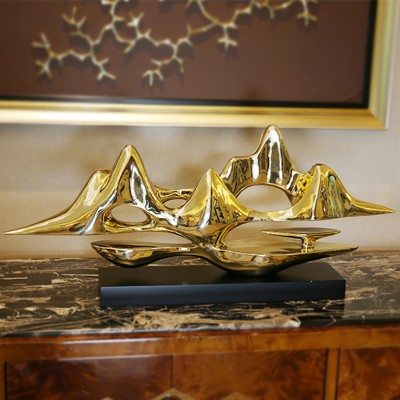 不锈钢云山摆件