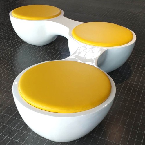 玻璃钢圆形连体坐凳 玻璃钢圆形连体坐凳