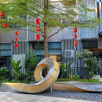 不锈钢异形景观坐凳户外创意艺术休闲座椅