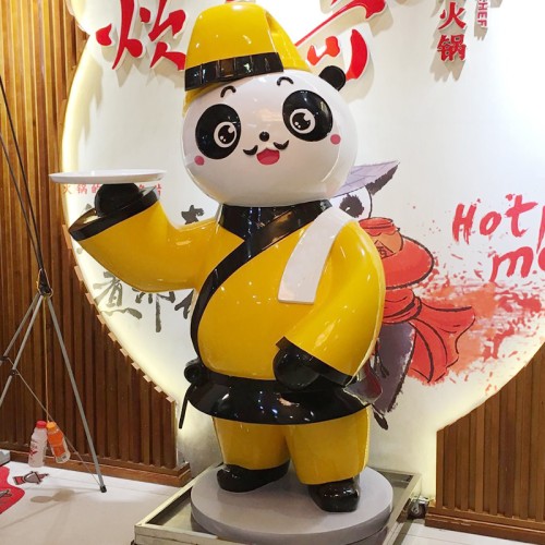 玻璃钢熊猫雕塑 玻璃钢熊猫雕塑