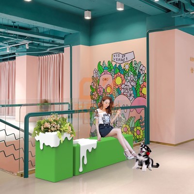 玻璃钢设计款牛奶座椅