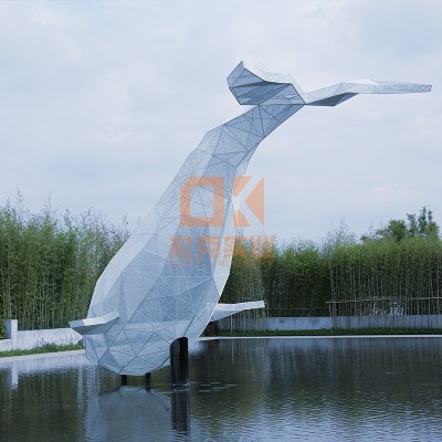 不锈钢鲸鱼雕塑