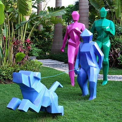 玻璃钢抽象人物雕塑