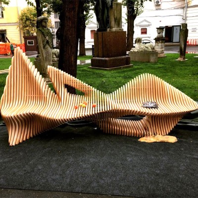 大型木质切片座椅