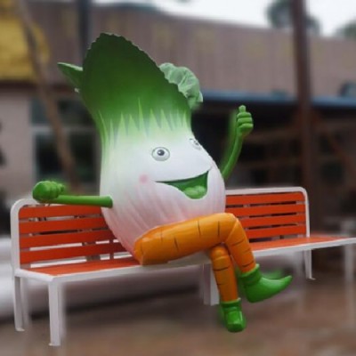 白菜雕塑不锈钢坐凳