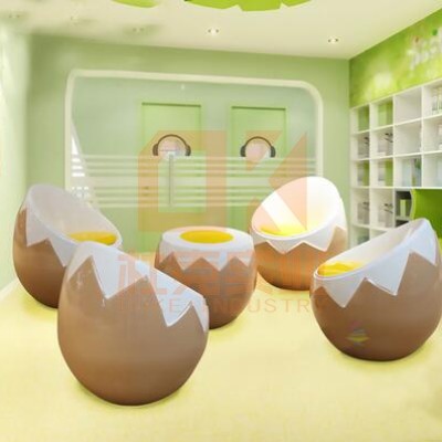 玻璃钢鸡蛋壳茶几座椅