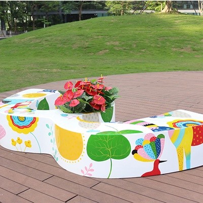 玻璃钢彩绘M座椅