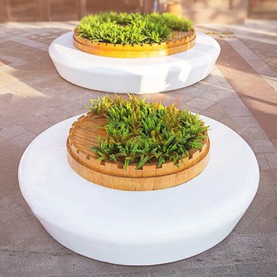 玻璃钢圆形树池坐凳