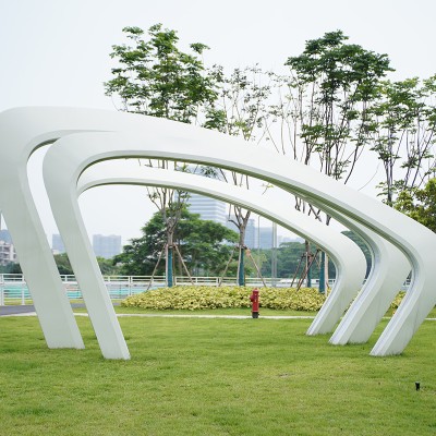 不锈钢廊架大型景观走廊异形金属凉亭