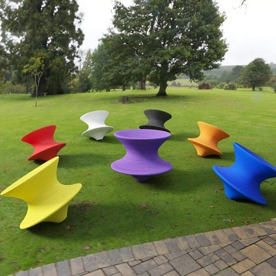 360度旋转玻璃钢不倒翁陀螺座椅