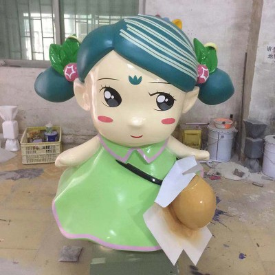 玻璃钢商场切面彩虹熊雕塑