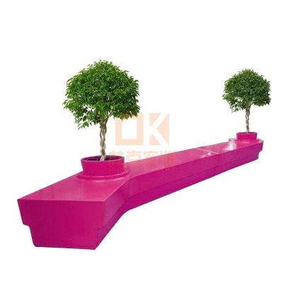 玻璃钢条形树池坐凳