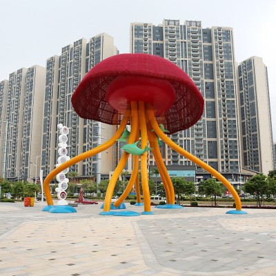 不锈钢水母雕塑