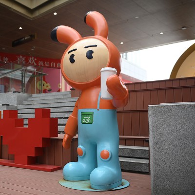 玻璃钢卡通兔子造型雕塑美陈艺术景观摆件