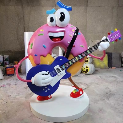 玻璃钢音乐造型雕塑创意甜甜圈摆件