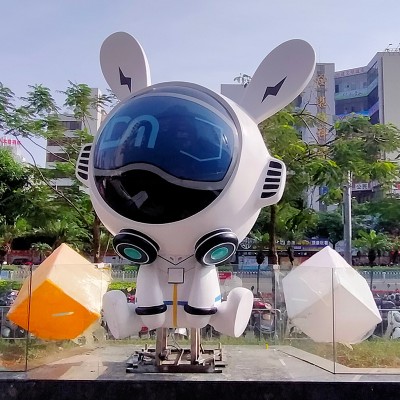 玻璃钢机器人雕塑户外形象景观小品摆件