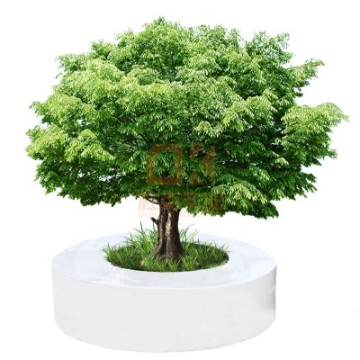 户外玻璃钢白色圆形树池坐凳