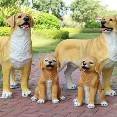 玻璃钢小狗雕塑，狗狗是人类忠诚的伙伴!