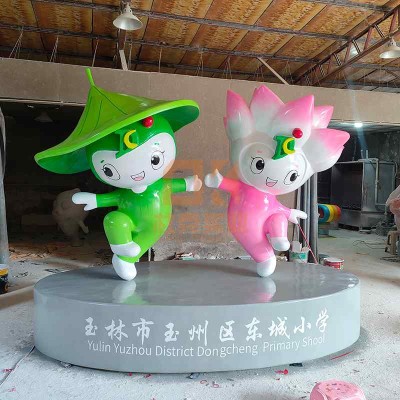 玻璃钢卡通雕塑学校儿童艺术造型摆件