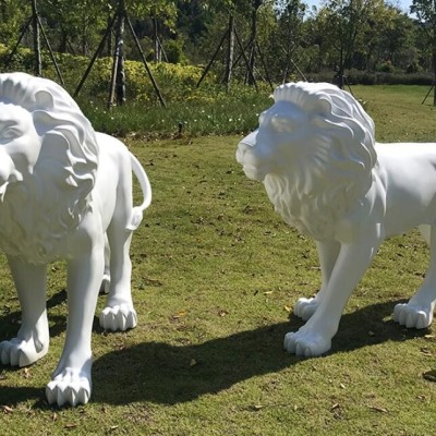 仿真狮子玻璃钢雕塑，威武霸气的狮子来了!
