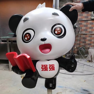 玻璃钢熊猫小型雕塑动物景观造型摆件