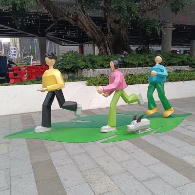 玻璃钢抽象运动人物雕塑