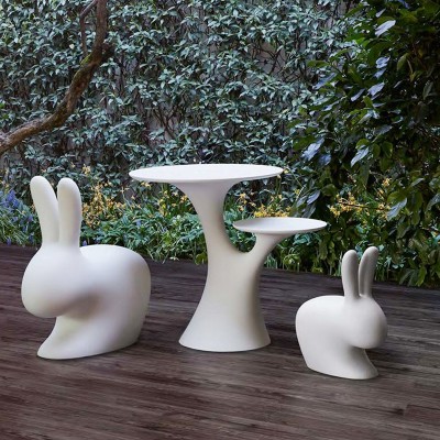 玻璃钢兔子休闲座椅商业办公家具公共坐凳