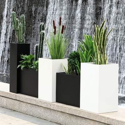 玻璃钢方形户外花箱街区园林绿化花盆