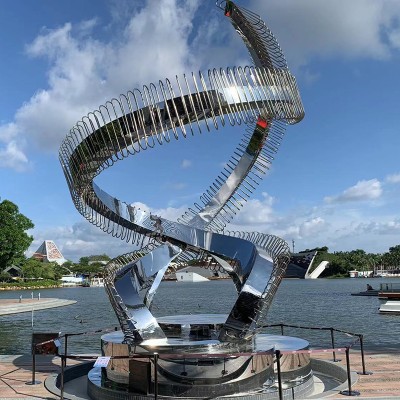 不锈钢镜面景观异形雕塑售楼处广场水景小品