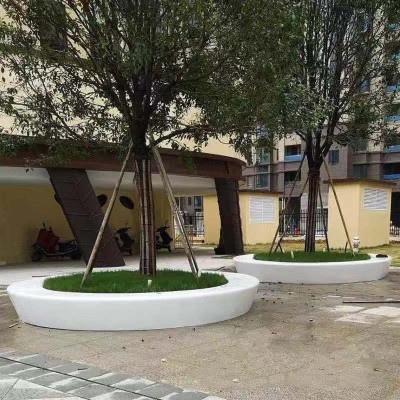 室外玻璃钢GRC圆形花坛树池