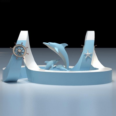 玻璃钢海洋系列主题美陈雕塑摆件