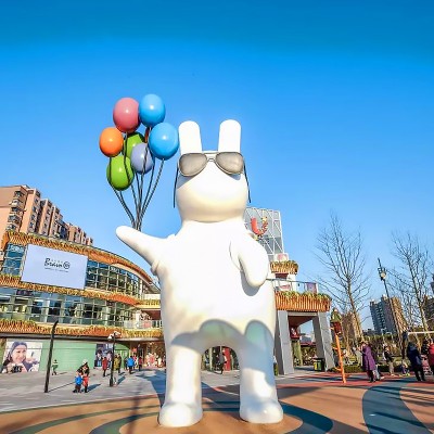 玻璃钢兔子雕塑动物景观艺术园林广场摆件