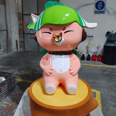玻璃钢卡通动物雕塑创意户外IP形象景观小品
