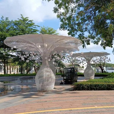 不锈钢镂空金属廊架户外广场艺术凉亭