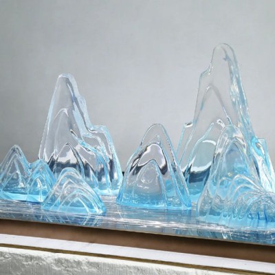 透明树脂山峰造型雕塑景观创意异形摆件