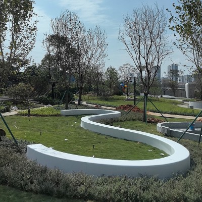 GRC混凝土树池坐凳异形弧形景观座椅