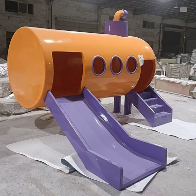 玻璃钢滑梯雕塑造型幼儿园小区景观摆件