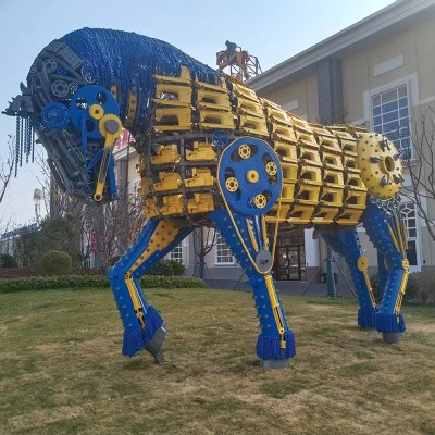 不锈钢马雕塑镂空景观雕塑动物造型摆件