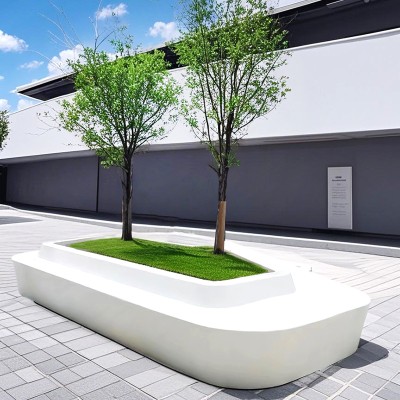 玻璃钢异形树池坐凳户外景观花坛学校种植池
