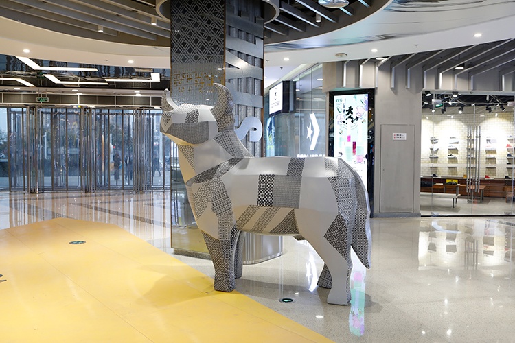 玻璃钢动物雕塑切面抽象狗摆件