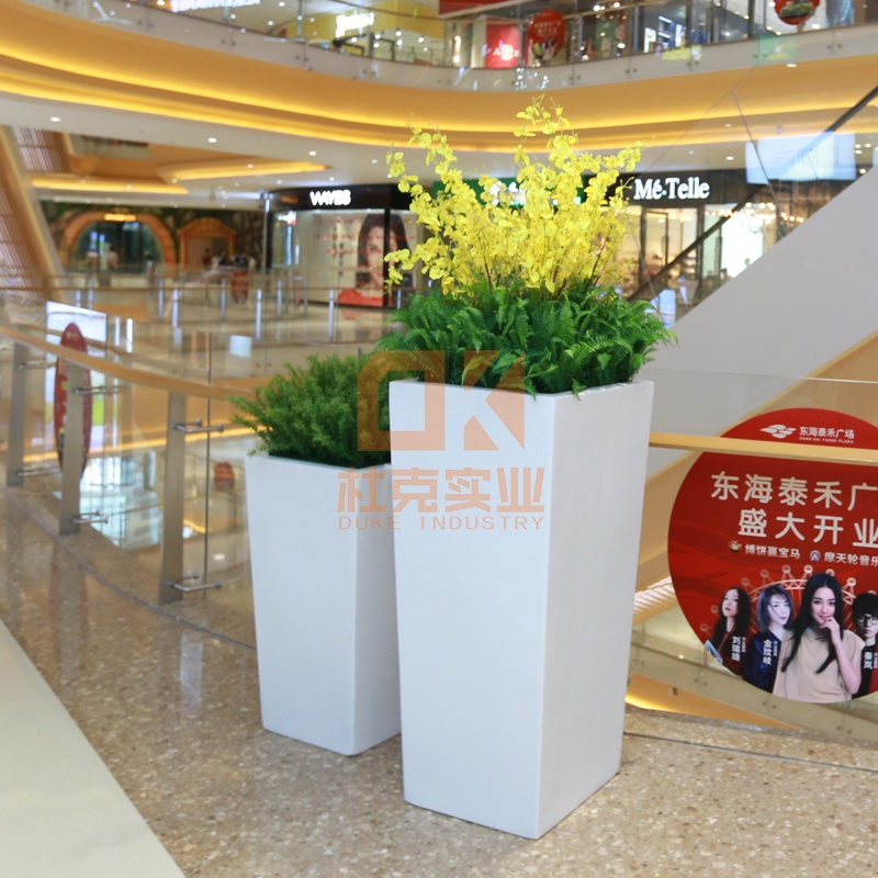 玻璃钢四方落地花盆组合