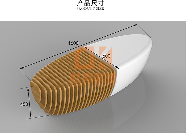 玻璃钢木艺切片座椅
