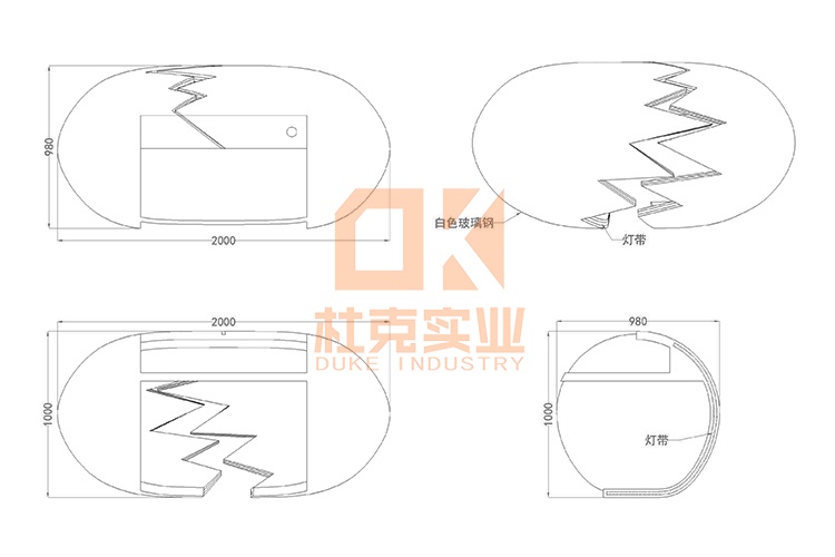 玻璃钢鸡蛋壳前台尺寸