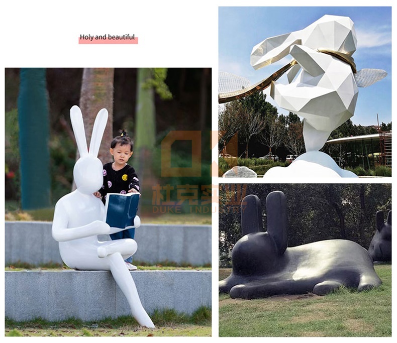 玻璃钢兔子动物造型雕塑