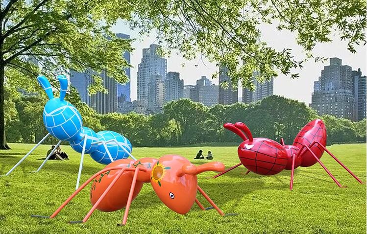 玻璃钢蚂蚁雕塑，草坪景区装饰美陈摆件!