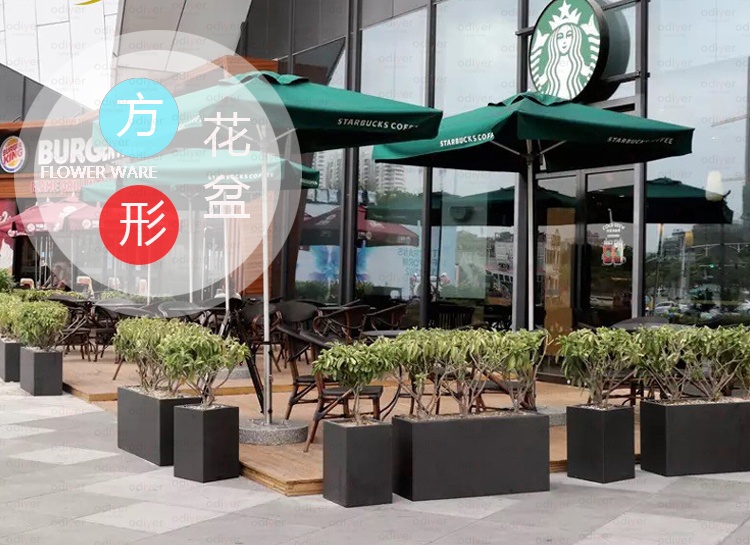 玻璃钢长方形花盆市政街道花箱 玻璃钢长方形花盆市政街道花箱