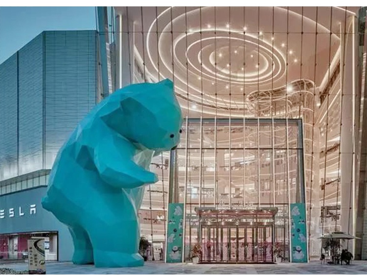 玻璃钢大型熊雕塑切面户外广场景观摆件