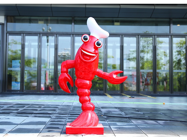 玻璃钢龙虾雕塑动物艺术海洋水景摆件