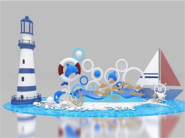 玻璃钢海洋系列主题美陈雕塑摆件
